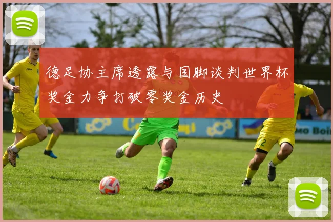 德足协主席透露与国脚谈判世界杯奖金力争打破零奖金历史